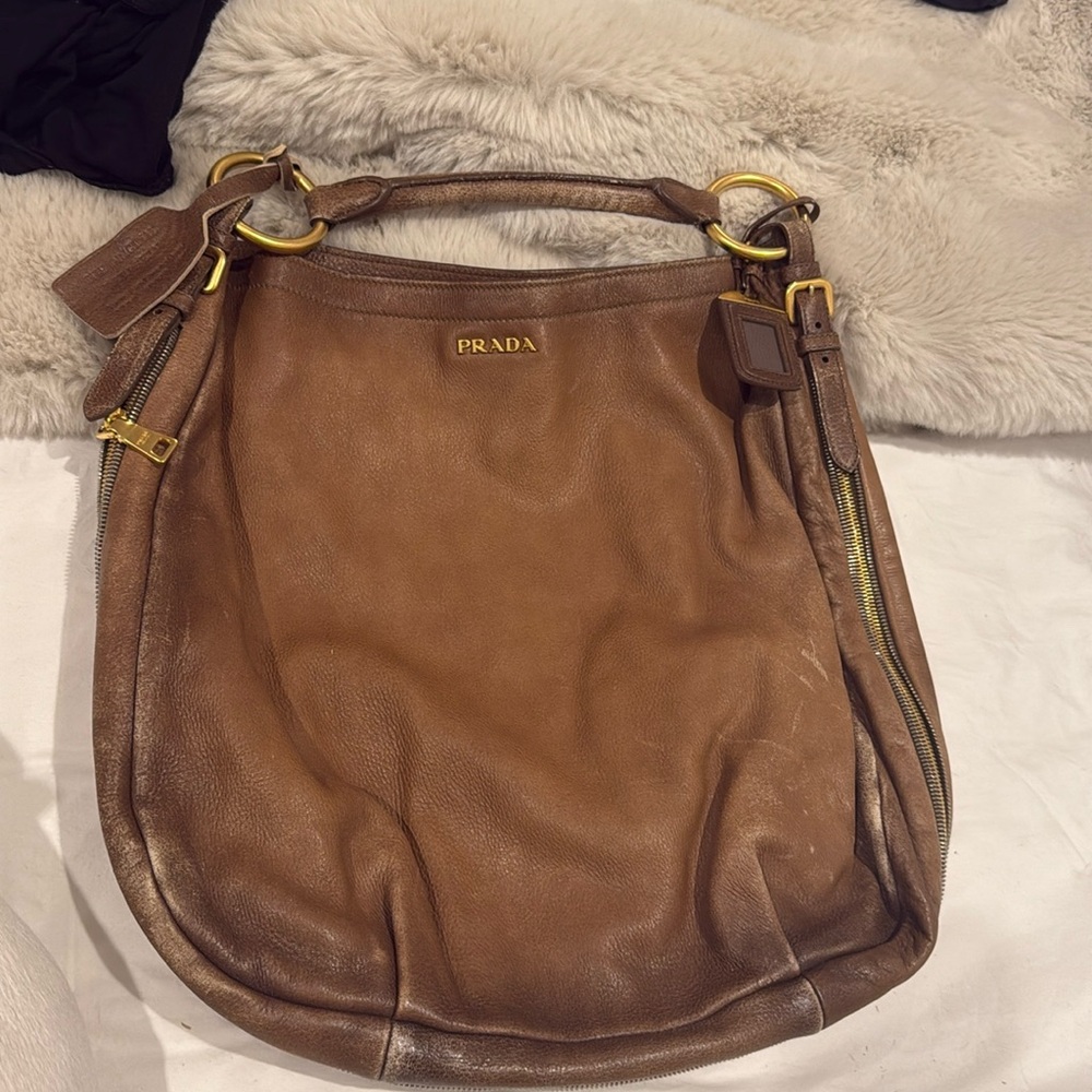Prada vintage Cervo Antik hobo calfskin bag